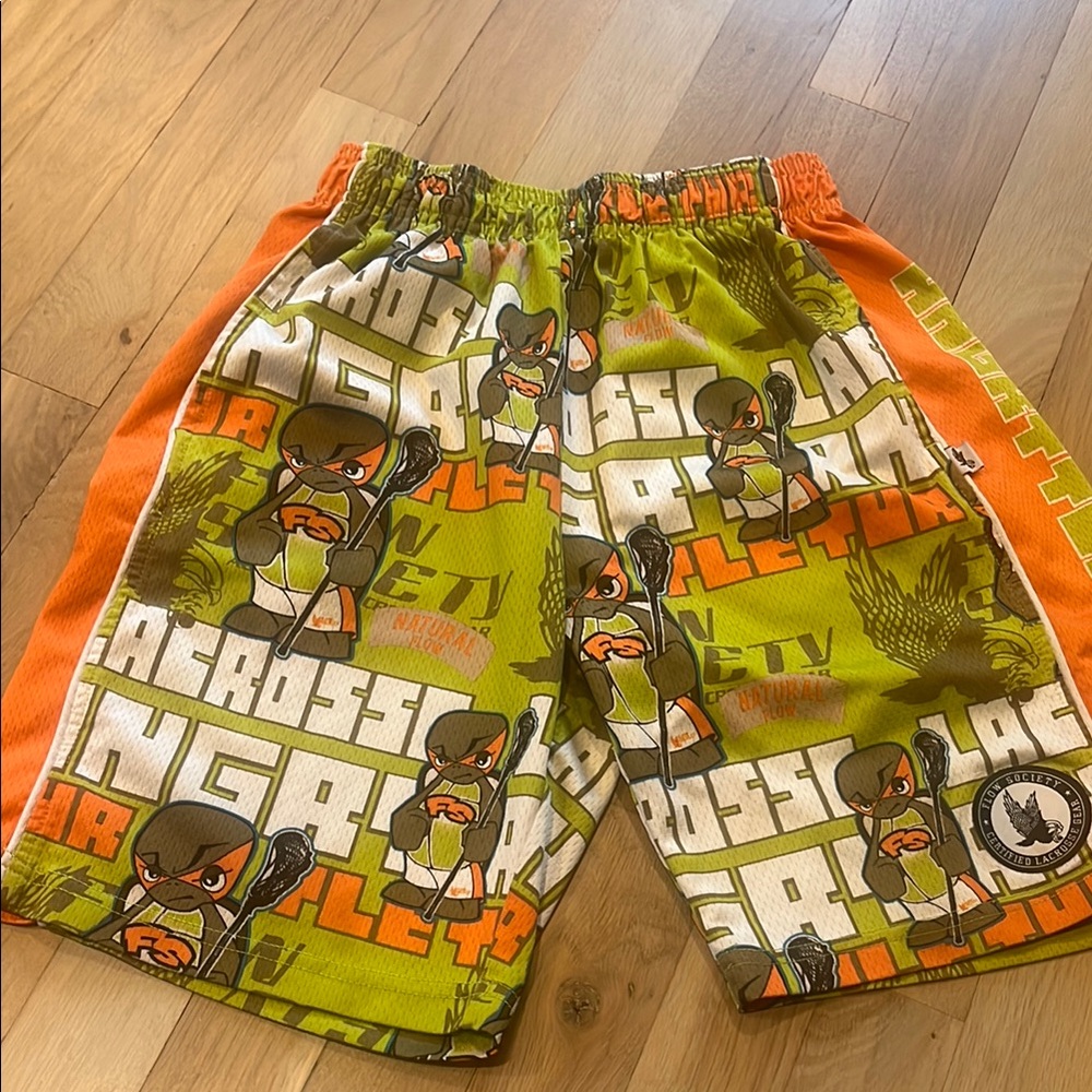Flow Society Print Shorts - Orange and Green
